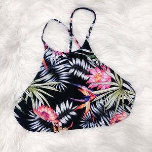 Tropical Print // Halter Bikini Top